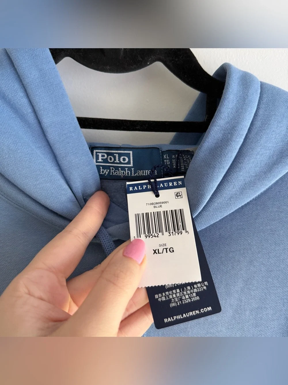 Polo Ralph Lauren Light Blue Beach Bear Hoodie NWT